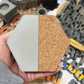 Altıgen Mantarlı Beton Bardak Altlığı 4'lü