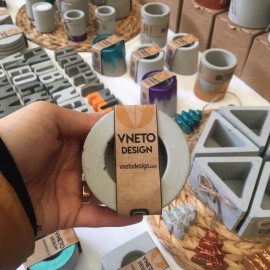 Beton Tealightlık Tekli Yuvarlak